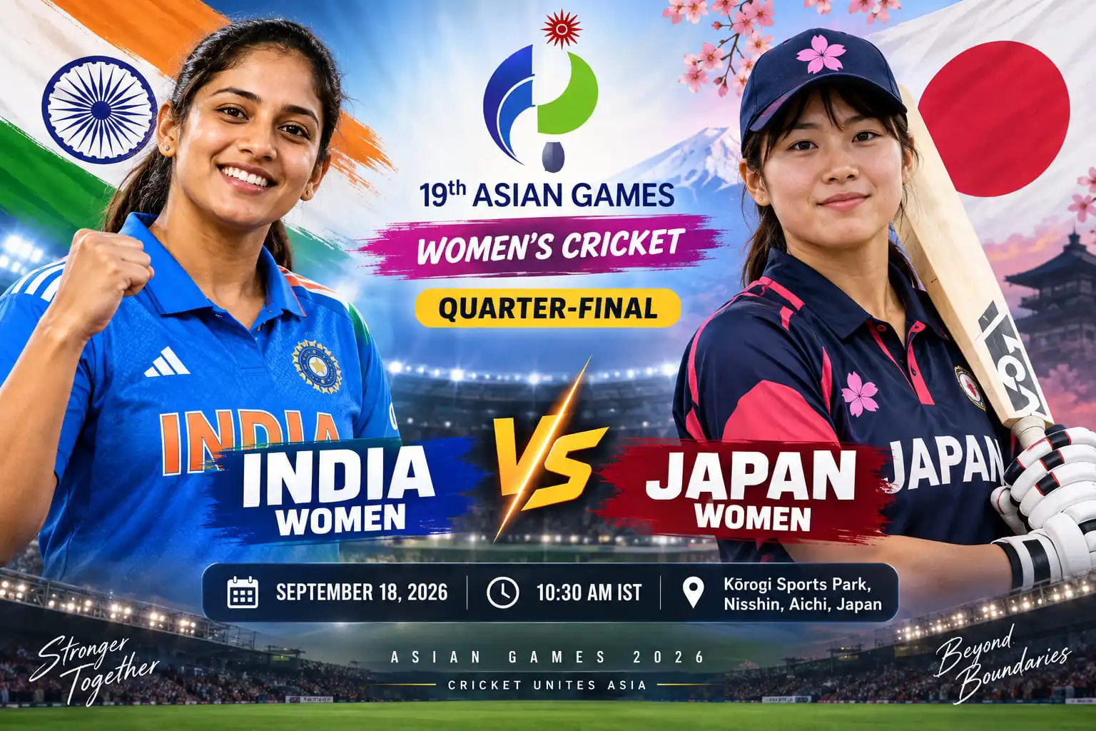 India Women vs Japan Women: Asian Games 2026 Cricket Quarter-Final